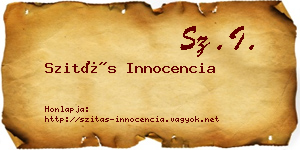 Szitás Innocencia névjegykártya
